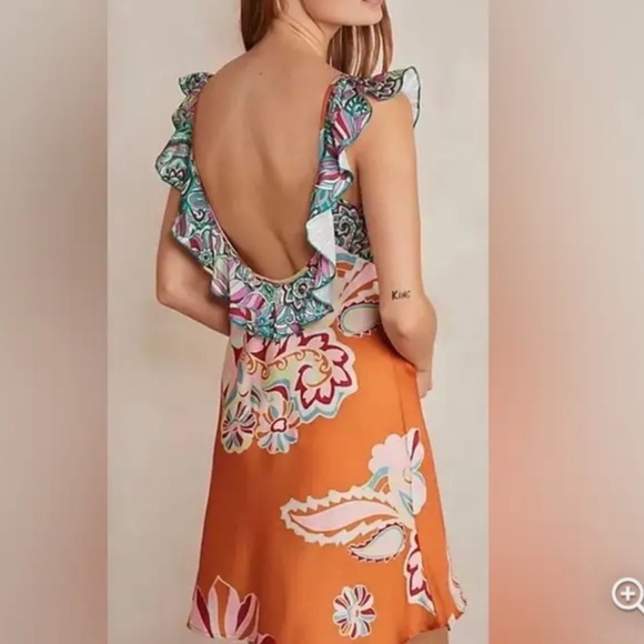 Free People Dresses & Skirts - Intimately FP NEW Retro BALI Floral Ruffled Tie Bust Mini Slip Dress Size S